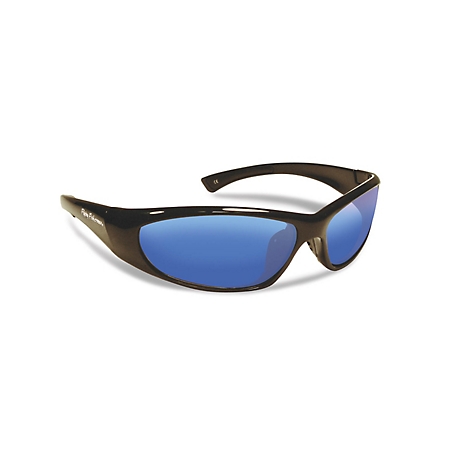Flying Fisherman Kids' Fluke Jr. Sunglasses with Black Frame and Smoke Blue Lens, Small