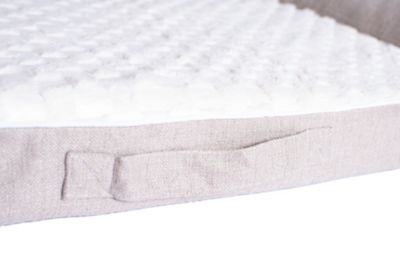 Image showing  Upholstered Memory Foam Mattress Dog Bed, 35 in., Beige