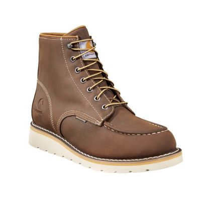 Image showing  Men's Waterproof Wedge Steel Toe Work Boots, Brown Oil Tanned Leather, 6 in.