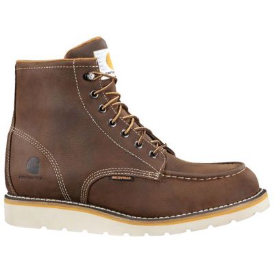 Carhartt Men's Waterproof Wedge Steel Toe Work Boots, Brown Oil Tanned Leather, 6 in.