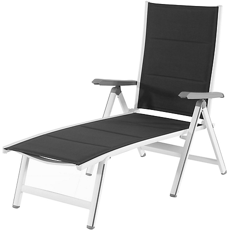 Mod Furniture Everson Folding Chaise Lounge, Gray/White