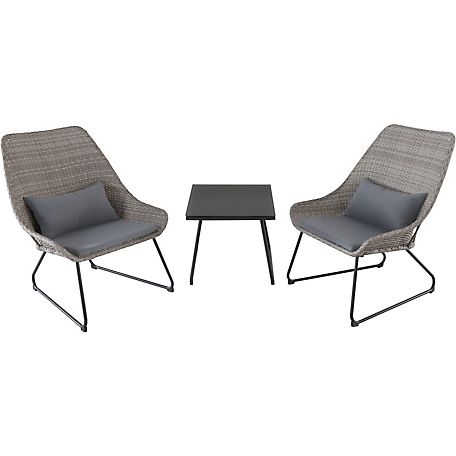 Mod Furniture 3 pc. Montauk Wicker Set, Includes Gray Cushions