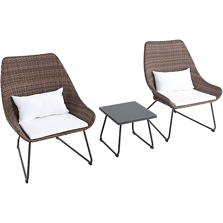 Mod Furniture 3 pc. Montauk Wicker Set, Includes White Cushions
