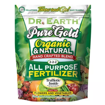 Dr Earth Pure Gold All-Purpose Fertilizer 8 lb 240 sq ft. Plant Food