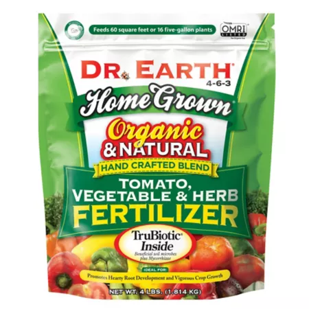 Dr Earth Vegetable and Herb Fertilizer for Home Grown Tomatoes 4 lb 60 sq ft. Plant Food