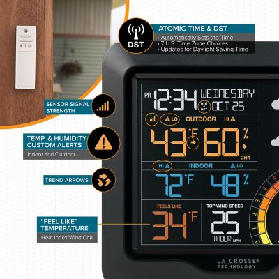 Image showing 6 th La Crosse Technology Wind Speed Weather Station with Color Display