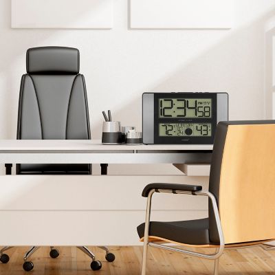 Image showing 5 th La Crosse Technology Digital Atomic Wall Clock with Indoor Temp and Humidity, 11 in.