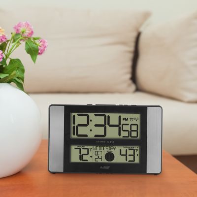 Image showing 6 th La Crosse Technology Digital Atomic Wall Clock with Indoor Temp and Humidity, 11 in.