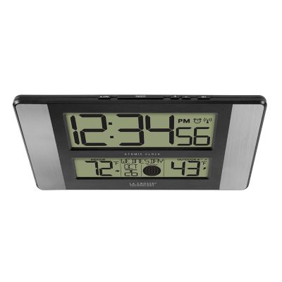 Image showing 7 th La Crosse Technology Digital Atomic Wall Clock with Indoor Temp and Humidity, 11 in.