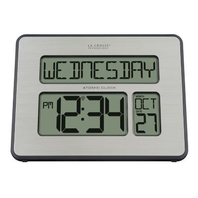 La Crosse Technology 9.84 in. Atomic Digital Wall Clock with White Backlight