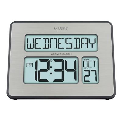 Image showing  Digital Atomic Wall Clock with White Backlight, 9.84 in.
