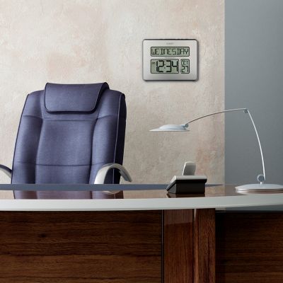 Image showing  Digital Atomic Wall Clock with White Backlight, 9.84 in.