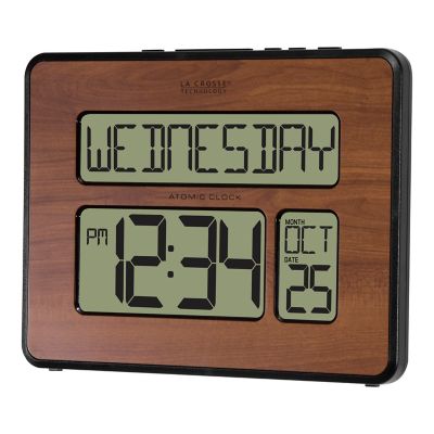 Image showing  Atomic Digital Wood Wall Clock, 9.84 in., Walnut