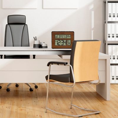 Image showing  Atomic Digital Wood Wall Clock, 9.84 in., Walnut