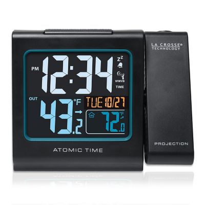 Image showing  Digital Atomic Projection Alarm Clock with Indoor Temp and Moon Phase, 5.23 in.