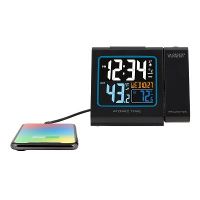Image showing 5 th La Crosse Technology Atomic Projection Alarm Clock with In/Out Temperature