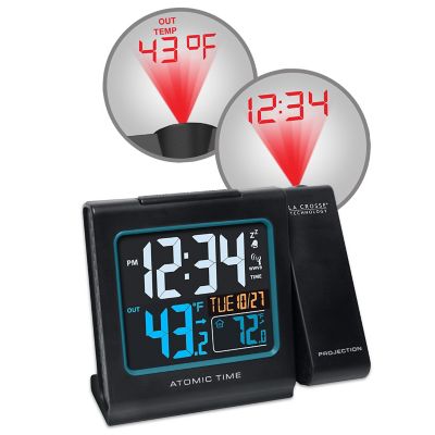 Image showing 7 th La Crosse Technology Atomic Projection Alarm Clock with In/Out Temperature