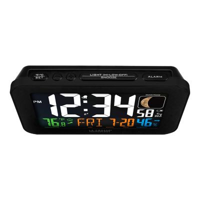 Image showing  Digital Atomic Color Alarm Clock with Indoor Temp and Humidity, 5.56 in.