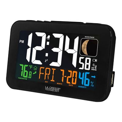 Image showing  Digital Atomic Color Alarm Clock with Indoor Temp and Humidity, 5.56 in.