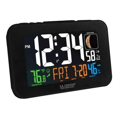 Image showing  Digital Atomic Color Alarm Clock with Indoor Temp and Humidity, 5.56 in.