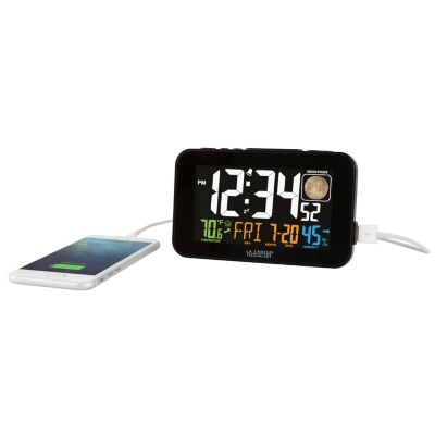 Image showing  Digital Atomic Color Alarm Clock with Indoor Temp and Humidity, 5.56 in.