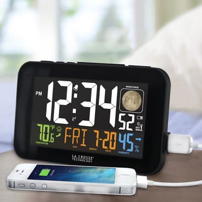 Image showing 6 th La Crosse Technology Digital Atomic Color Alarm Clock with Indoor Temp and Humidity, 5.56 in.