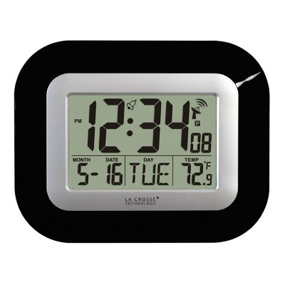 La Crosse Technology Atomic Digital Wall Clock with Indoor Temp