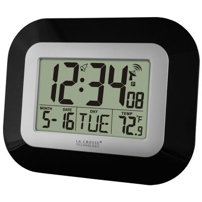 Image showing  Digital Atomic Wall Clock with Indoor Temp, 8.95 in.