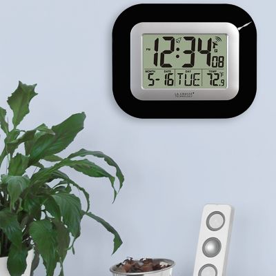 Image showing  Digital Atomic Wall Clock with Indoor Temp, 8.95 in.