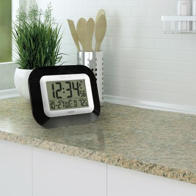 Image showing 5 th La Crosse Technology Digital Atomic Wall Clock with Indoor Temp, 8.95 in.