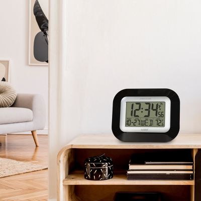 Image showing 6 th La Crosse Technology Digital Atomic Wall Clock with Indoor Temp, 8.95 in.