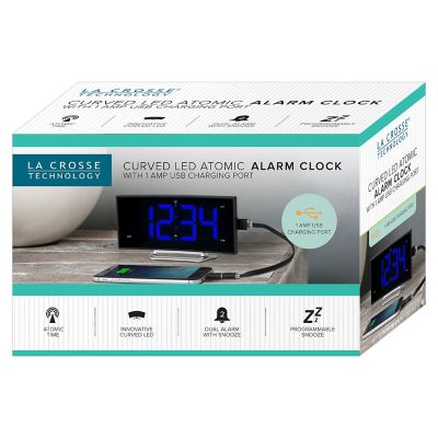 Image showing 5 th La Crosse Technology Atomic Curve LED Alarm Clock with USB Port