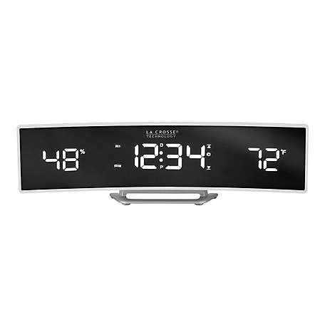 La Crosse Technology White Curved LED Alarm Clock with Temp and Humidity