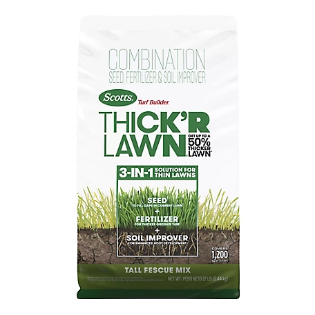 Scotts 12 lb. Turf Builder Thick'R Lawn Tall Fescue Grass Seed Mix