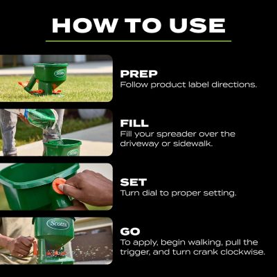 Image showing 6 th Scotts 1,500 sq. ft. Capacity Whirl Hand-Powered Spreader for Grass Seed, Fertilizer, Salt and Ice Melt