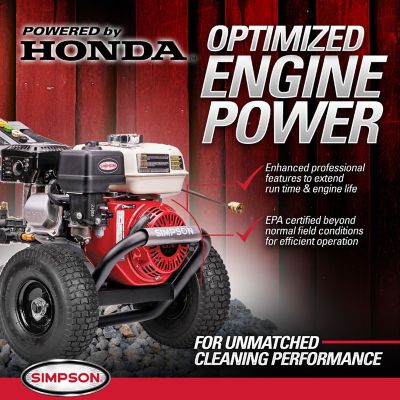 Image showing  3,600 PSI 2.5 GPM Gas Cold Water PowerShot Professional Pressure Washer with Triplex Pump, Honda GX200 Engine