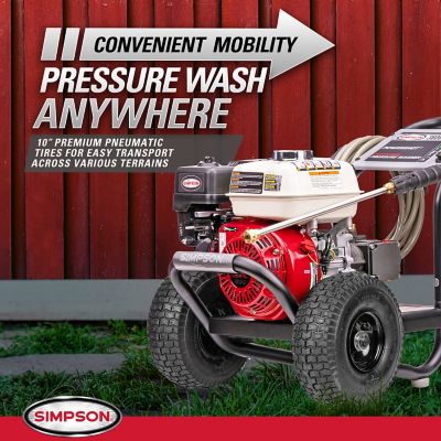 Image showing 8 th SIMPSON 3,600 PSI 2.5 GPM Gas Cold Water PowerShot Professional Pressure Washer with Triplex Pump, Honda GX200 Engine