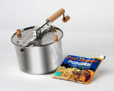 Wabash Valley Farms Stainless Steel Whirley-Pop Popcorn Popper Kit