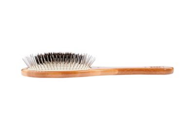 Image showing  The Hybrid Groomer Shine & Condition Pet Brush, Natural Bristle, Alloy Pin, Pure Bamboo Handle, Dark Finish, A1 - DB