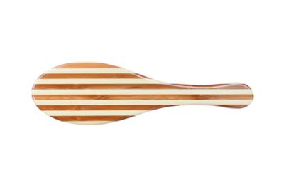Image showing  Shine & Condition Pet Brush, 100% Natural Bristle, Nylon Pin, Pure Bamboo Handle, Palm Style, Striped Finish, A1 - SB