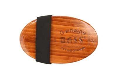 Image showing  Shine & Condition 100% Premium Natural Bristle Pet Grooming Brush with Pure Bamboo Handle, Palm Style, Solid Dark Finish