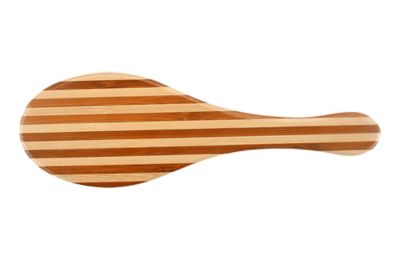 Image showing  Shine and Condition Natural Bristle/Alloy Pin Pet Grooming Brush with Pure Bamboo Handle, Large Oval, Striped Finish