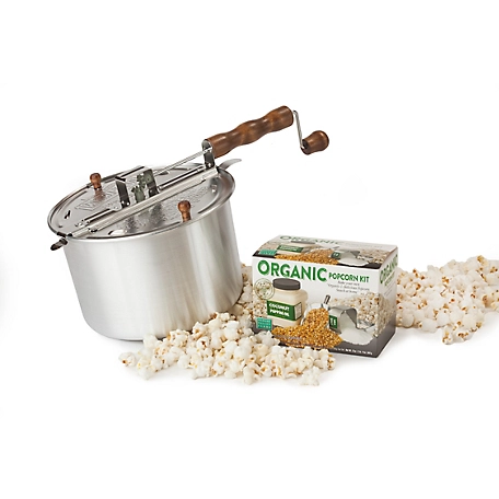 Wabash Valley Farms Whirley-Pop Stovetop Popcorn Popper and Organic Popping Kit