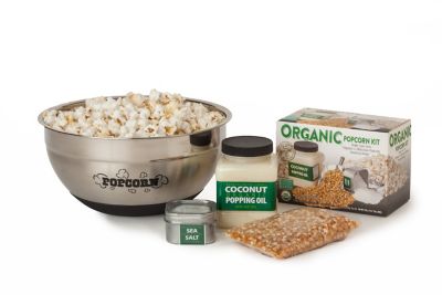 Wabash Valley Farms Organic Popping Popcorn Set with Stainless Steel Bowl