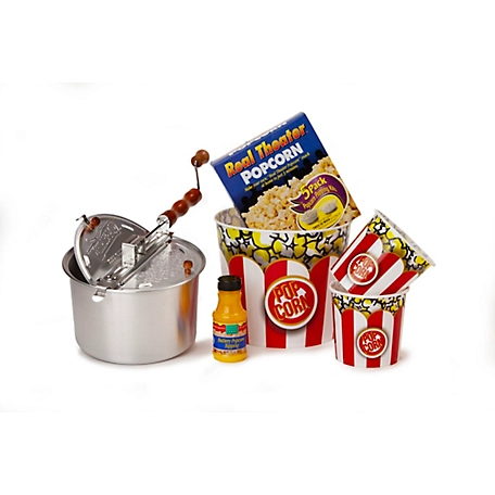 Wabash Valley Farms Whirley-Pop Stovetop Popcorn Popper and Theater Pack