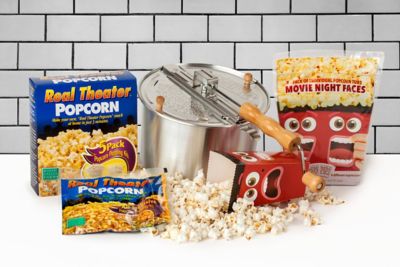 Wabash Valley Farms Whirley-Pop Stovetop Popcorn Popper and Real Theater Set