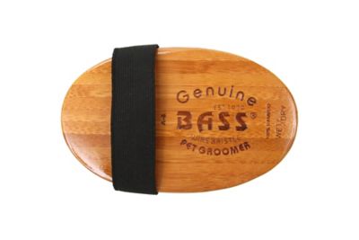 Image showing  Style & Detangle 100% Premium Alloy Pin Pet Grooming Brush with Pure Bamboo Handle, Palm Style, Oak Wood Finish