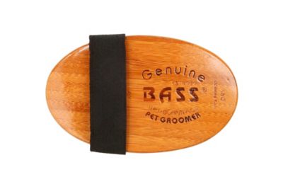 Image showing  Shine & Condition 100% Natural Bristle/Nylon Pin Pet Grooming Brush with Pure Bamboo Handle, Palm Style, Dark Finish