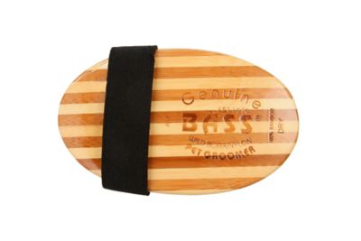 Image showing  Shine & Condition 100% Natural Bristle/Nylon Pin Pet Grooming Brush with Pure Bamboo Handle, Palm Style, Striped