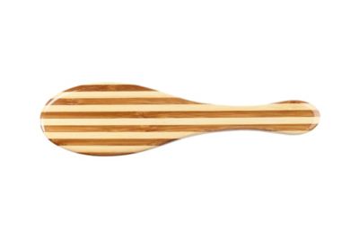 Image showing  Style & Detangle Pet Brush, 100% Premium Alloy Pin, Pure Bamboo Handle, Medium, Oval Striped Finish, A9 - SB